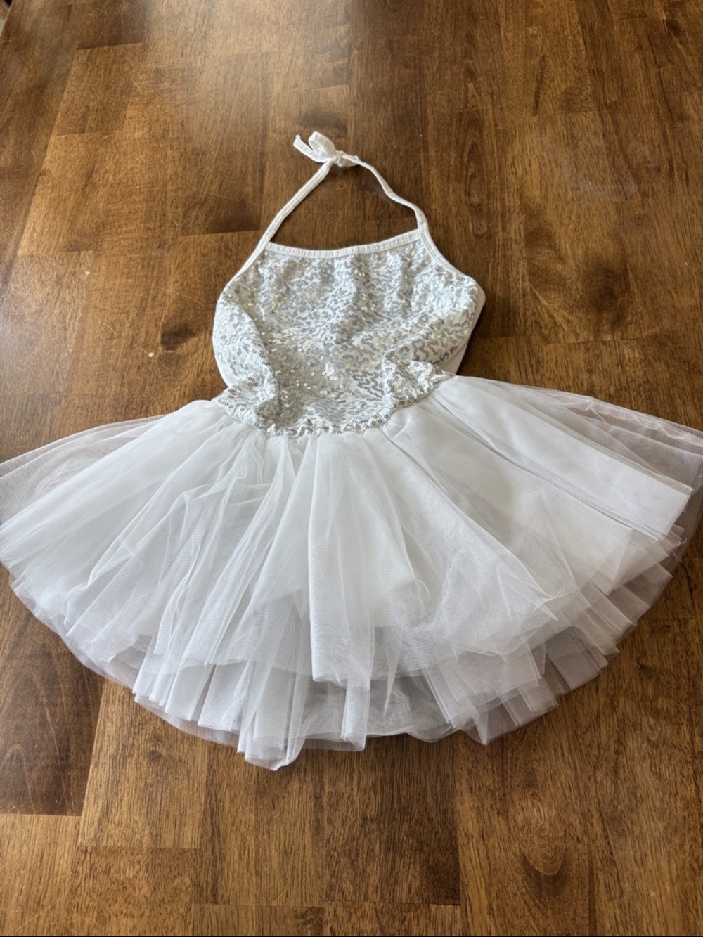 Sparkle Halter Tulle Ballet Dress in White
